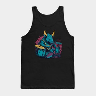 Rhino playing the drums Tank Top